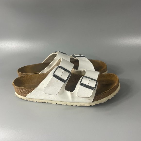 Birkenstock White Leather Arizona Birko-Flor, Size 40 main image 10